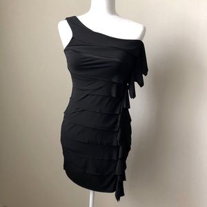 Ruby Rox black ruffle one shoulder dress